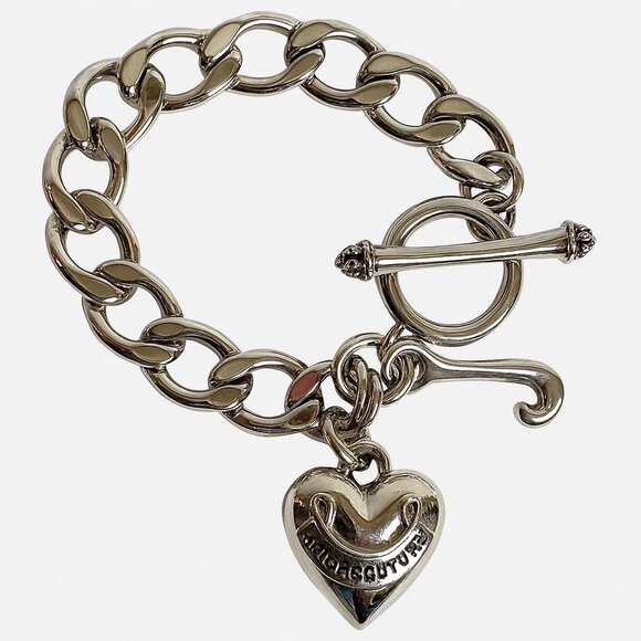 Vintage Juicy Couture Chunky Toggle Heart Charm Bracelet - Picture 1 of 5
